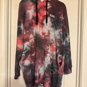 PINK Victoria's Secret Tie-Dye Long Sleeve Dress - Red and Black